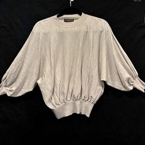 Cream merino wool lightweight 3/4 sleeve sweater Ports 1961